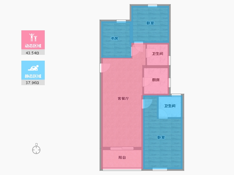 浙江省-嘉兴市-龙湖春江天玺-72.35-户型库-动静分区