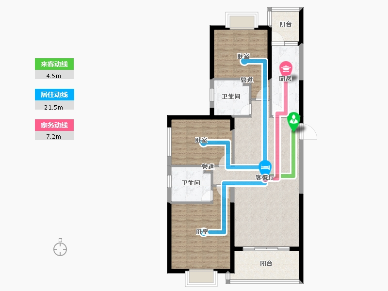 安徽省-淮南市-淮南恒大御府-100.42-户型库-动静线