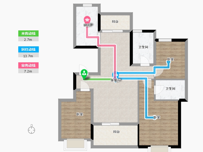 江苏省-扬州市-仪征恒大桃源天境-96.00-户型库-动静线