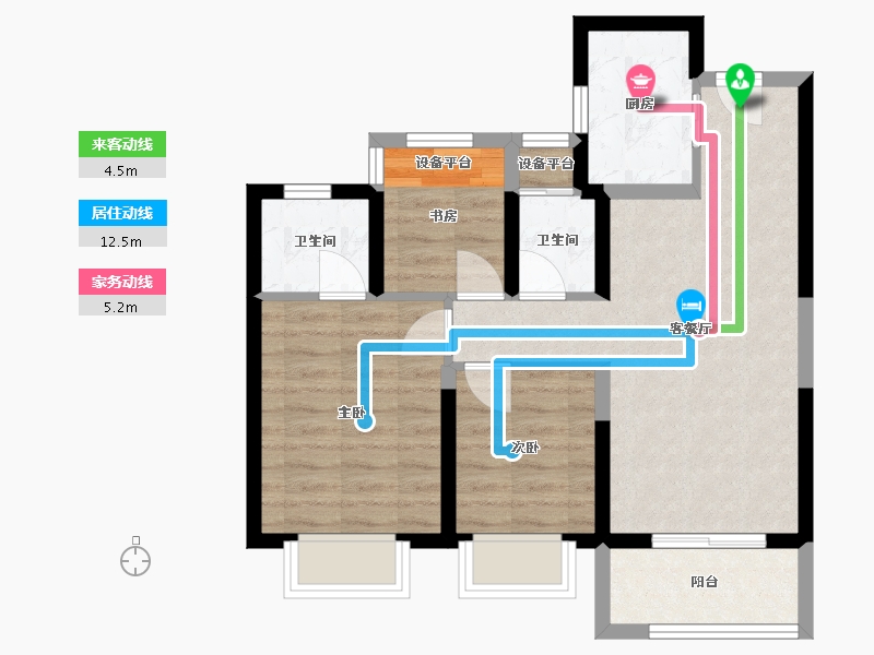 浙江省-温州市-融创翡翠海岸城-63.87-户型库-动静线