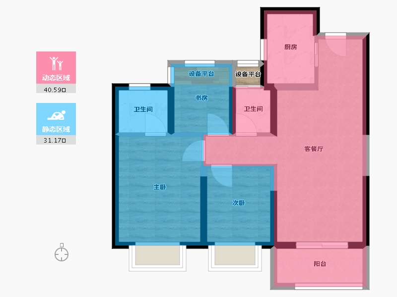 浙江省-温州市-融创翡翠海岸城-63.87-户型库-动静分区