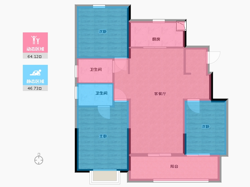 江苏省-南通市-中海翠湖溪岸-100.00-户型库-动静分区