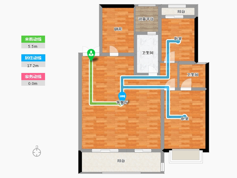 江苏省-扬州市-金奥文昌公馆·荣华-96.99-户型库-动静线