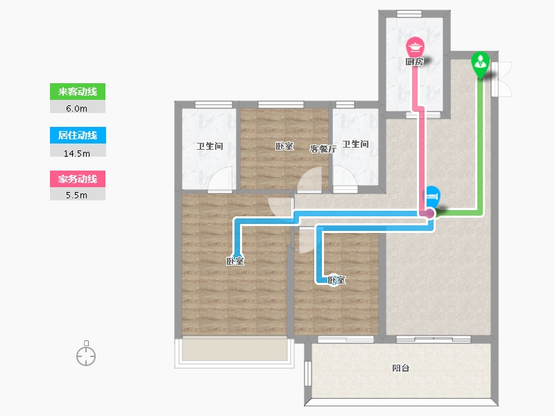 江苏省-南京市-雅居乐汇港城-96.00-户型库-动静线