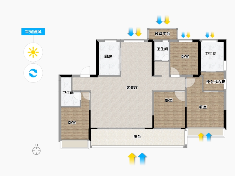 浙江省-绍兴市-阳光城碧桂园玺园-159.00-户型库-采光通风