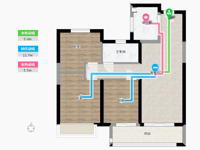 江苏省-镇江市-绿地·翠园-69.88-户型库-动静线