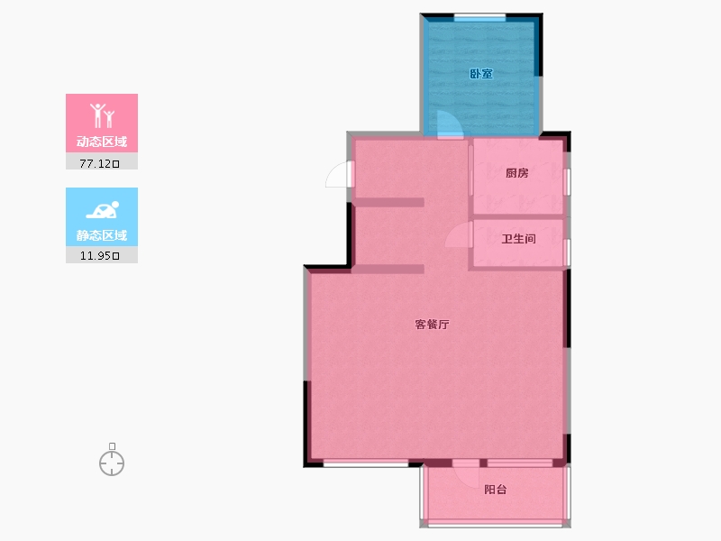 浙江省-宁波市-融创涌宁府-80.97-户型库-动静分区