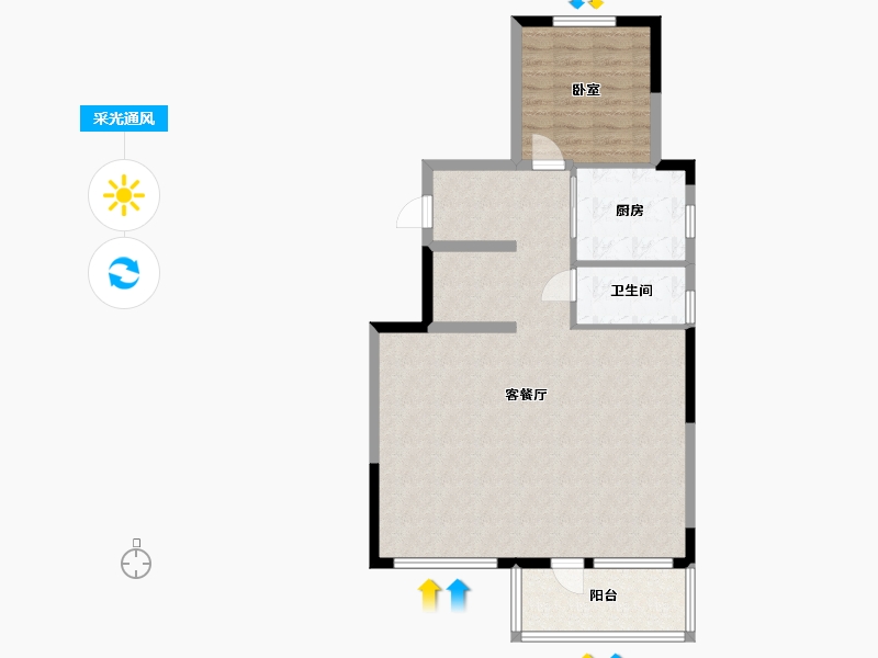 浙江省-宁波市-融创涌宁府-80.97-户型库-采光通风