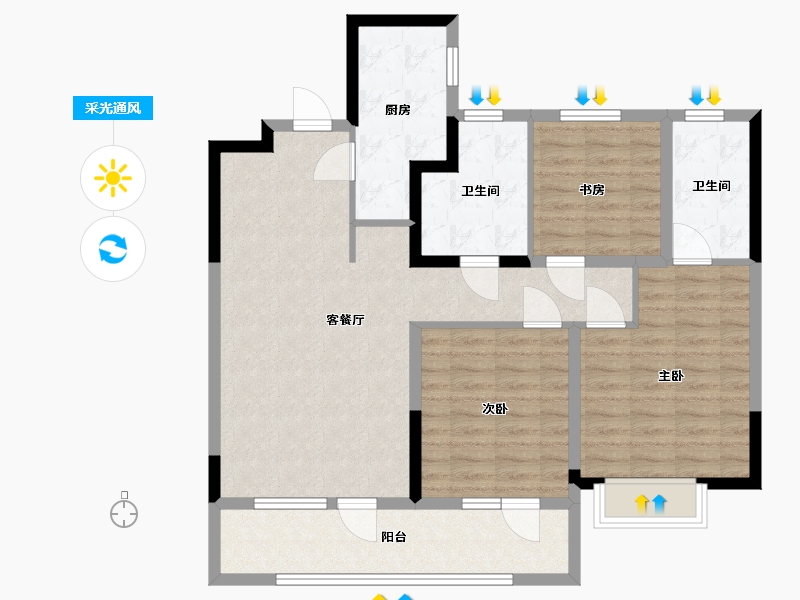 青海省-西宁市-中房南乐府-99.00-户型库-采光通风