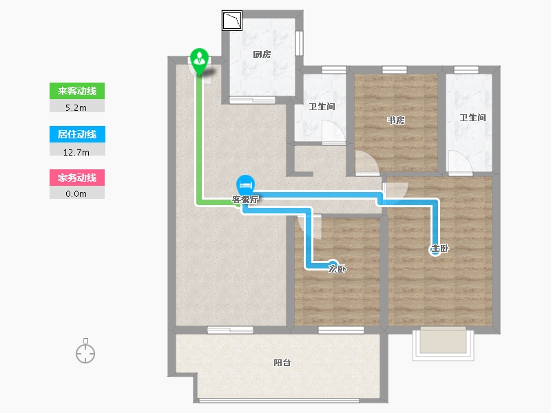 江苏省-南通市-上锦花园-92.00-户型库-动静线