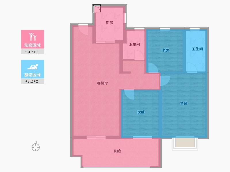 江苏省-南通市-上锦花园-92.00-户型库-动静分区