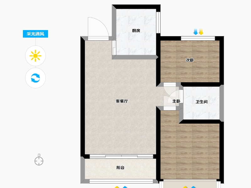 甘肃省-天水市-嘉元·观澜国际-68.09-户型库-采光通风