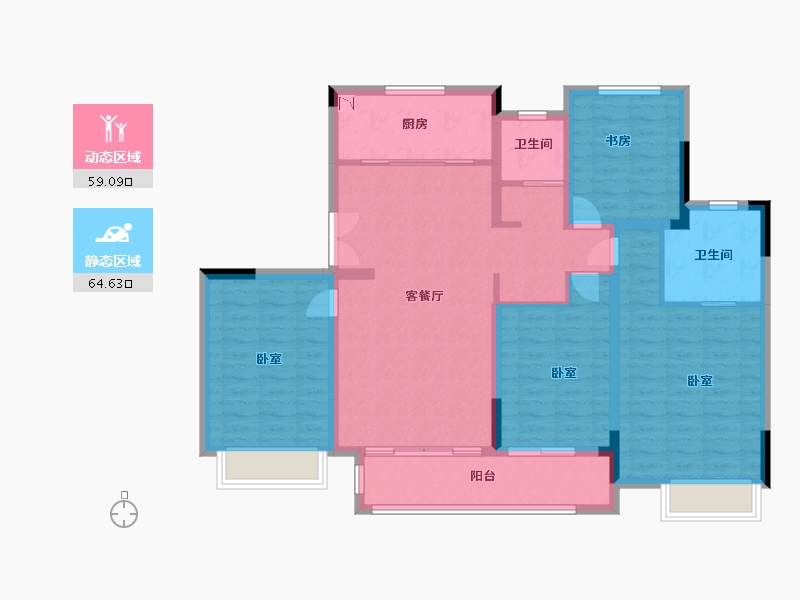 浙江省-湖州市-天际玖墅-111.00-户型库-动静分区