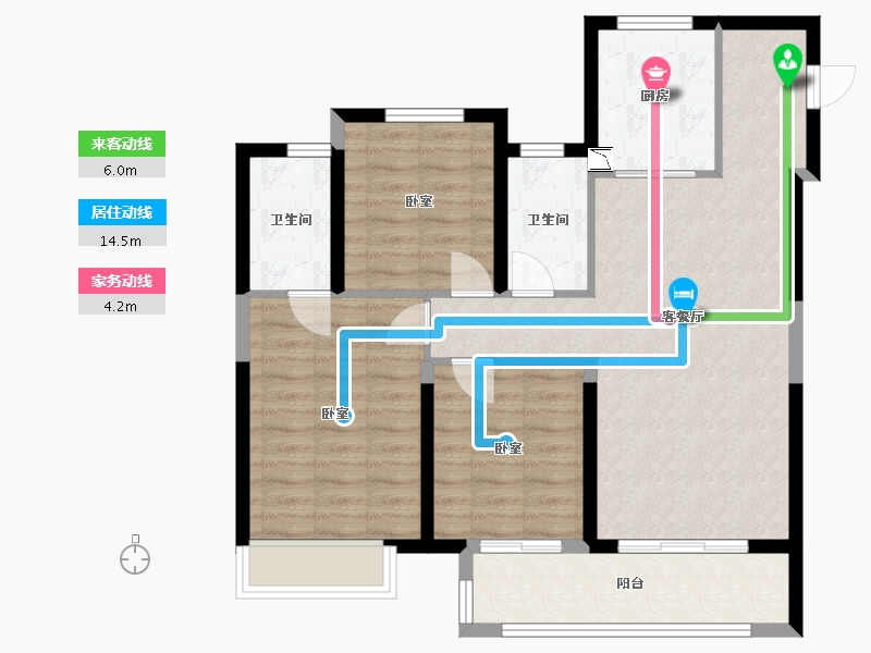 江苏省-镇江市-绿地·翠园-85.66-户型库-动静线