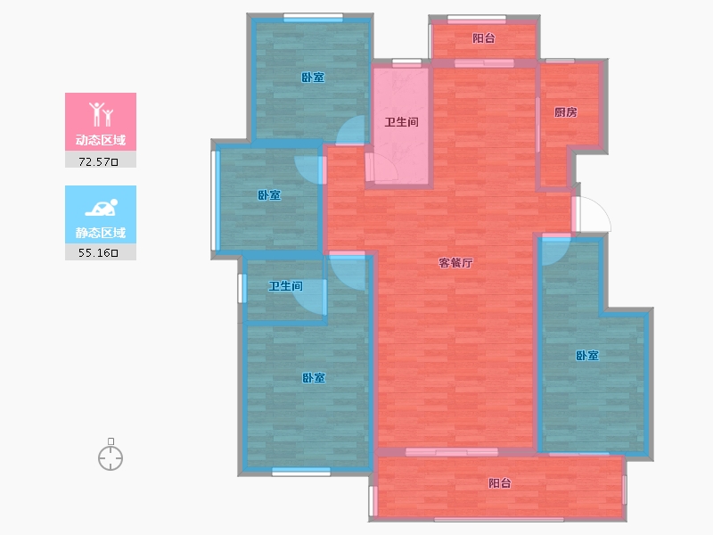 安徽省-淮南市-淮南·文商城-115.76-户型库-动静分区