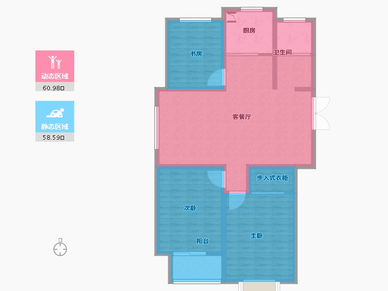 江苏省-徐州市-盛世阳光华庭-107.96-户型库-动静分区