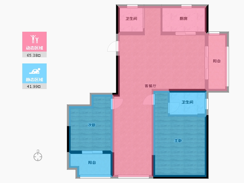 山东省-济宁市-龙城水景苑-96.16-户型库-动静分区