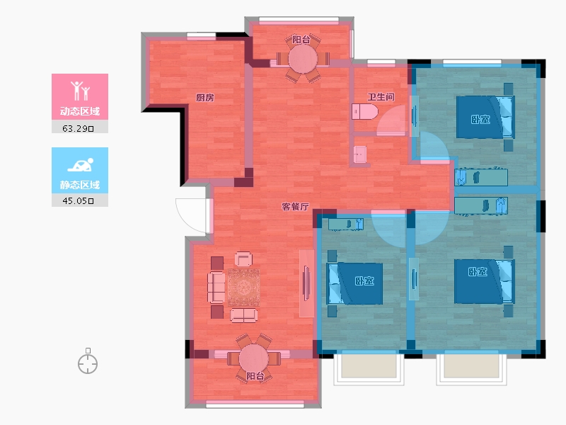 安徽省-马鞍山市-珍东华府-96.00-户型库-动静分区