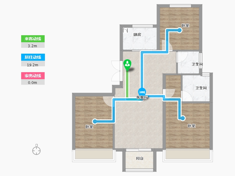 浙江省-金华市-保集禹洲保信花园-85.00-户型库-动静线