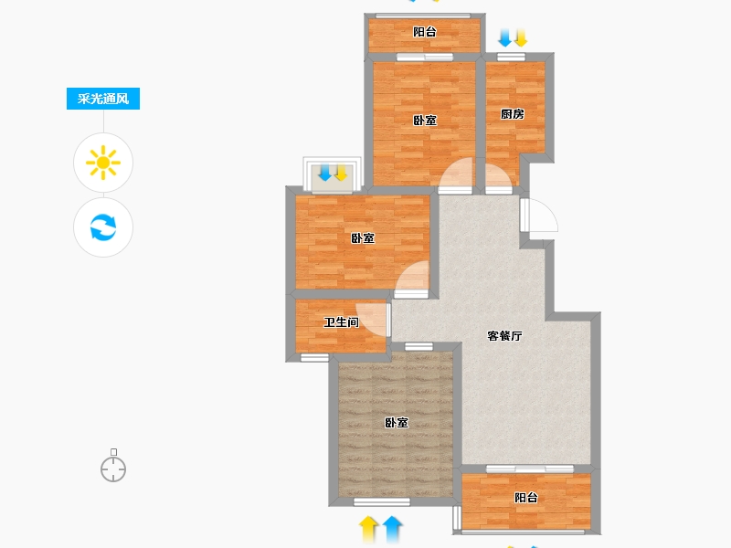 安徽省-淮南市-淮南·文商城-82.62-户型库-采光通风