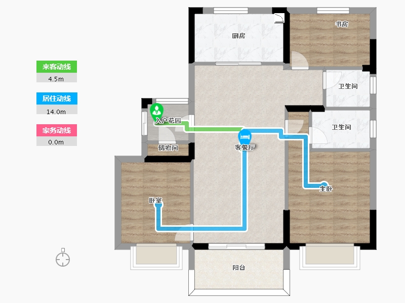 浙江省-宁波市-月桂府-84.00-户型库-动静线