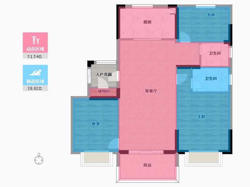 浙江省-宁波市-月桂府-84.00-户型库-动静分区