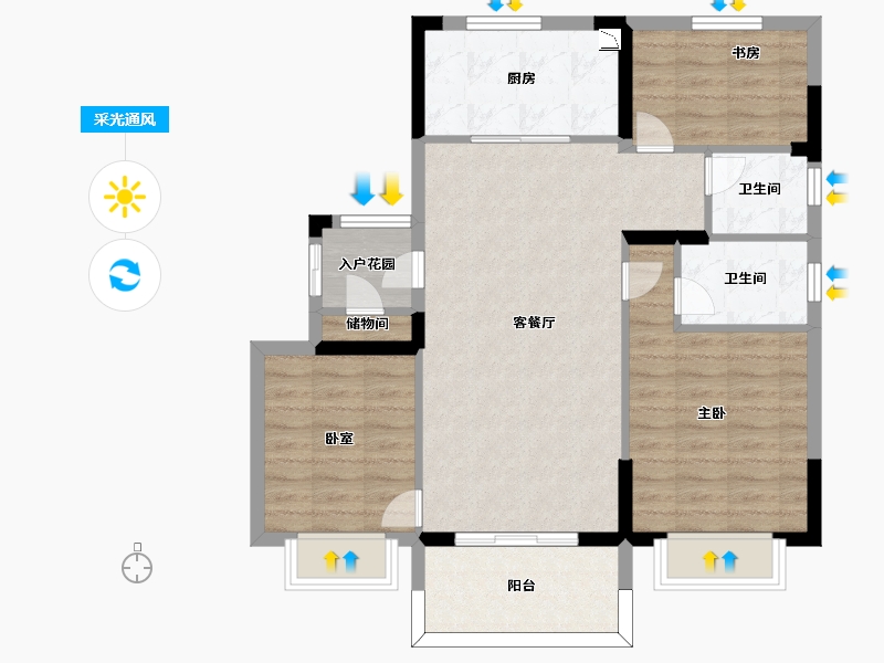 浙江省-宁波市-月桂府-84.00-户型库-采光通风