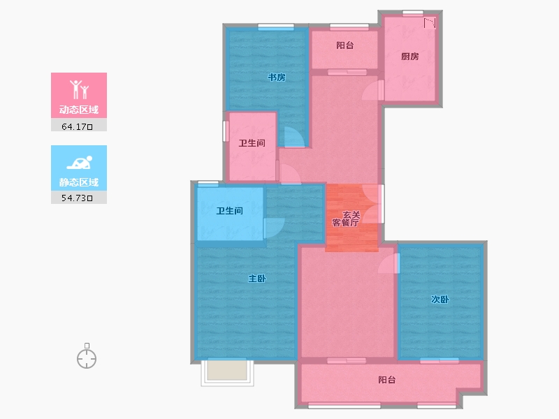 江苏省-淮安市-水沐清华-105.51-户型库-动静分区