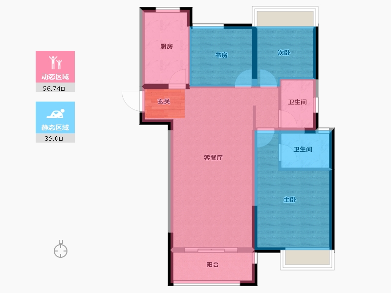 江苏省-常州市-中海凤凰熙岸观园-86.00-户型库-动静分区