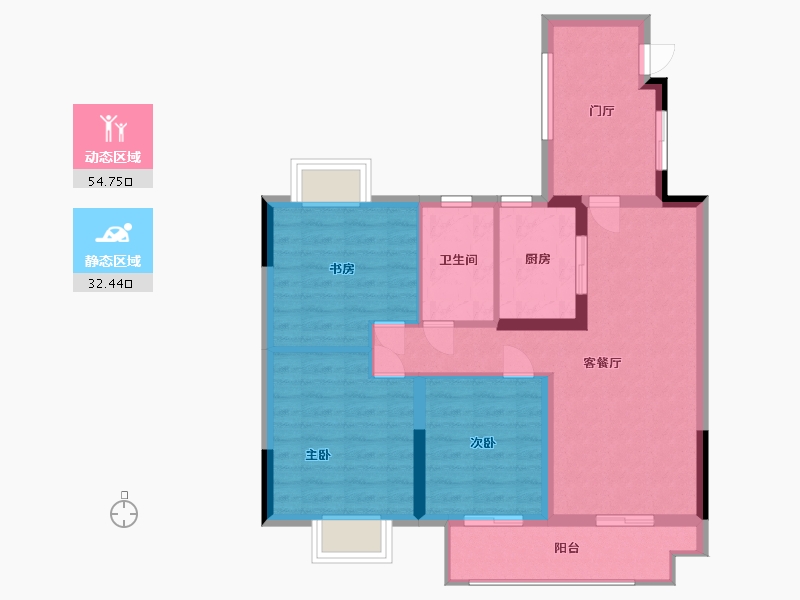 江苏省-南通市-晨园-78.00-户型库-动静分区