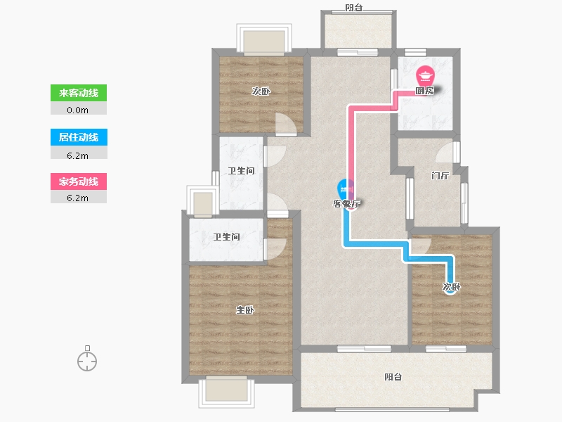 江苏省-南通市-上锦花园-101.00-户型库-动静线