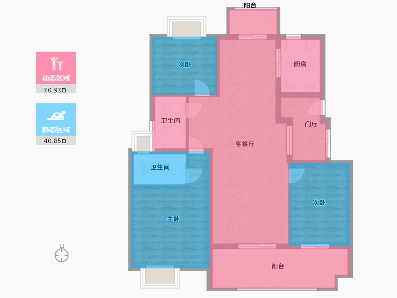 江苏省-南通市-上锦花园-101.00-户型库-动静分区