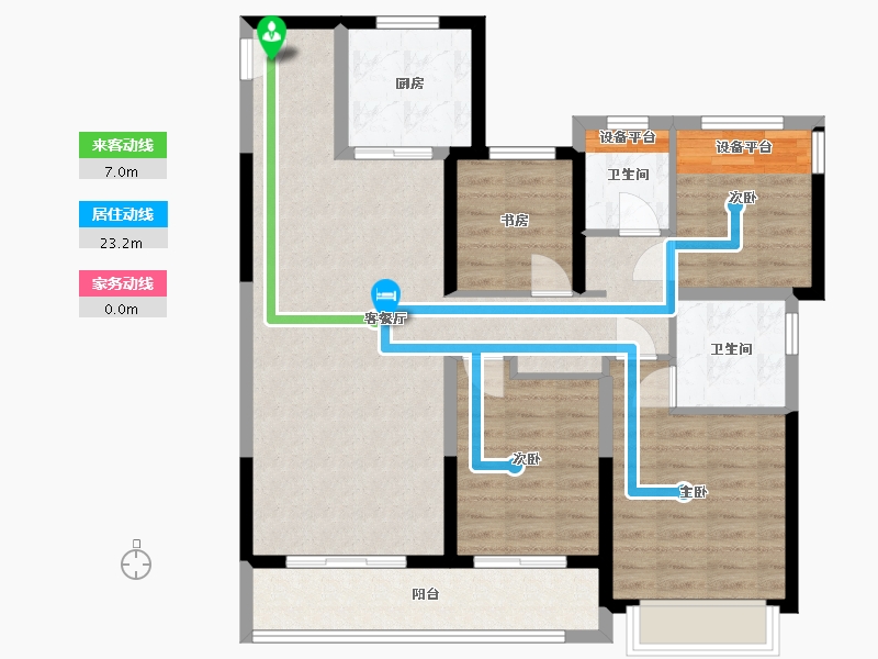 浙江省-温州市-融创翡翠海岸城-98.75-户型库-动静线