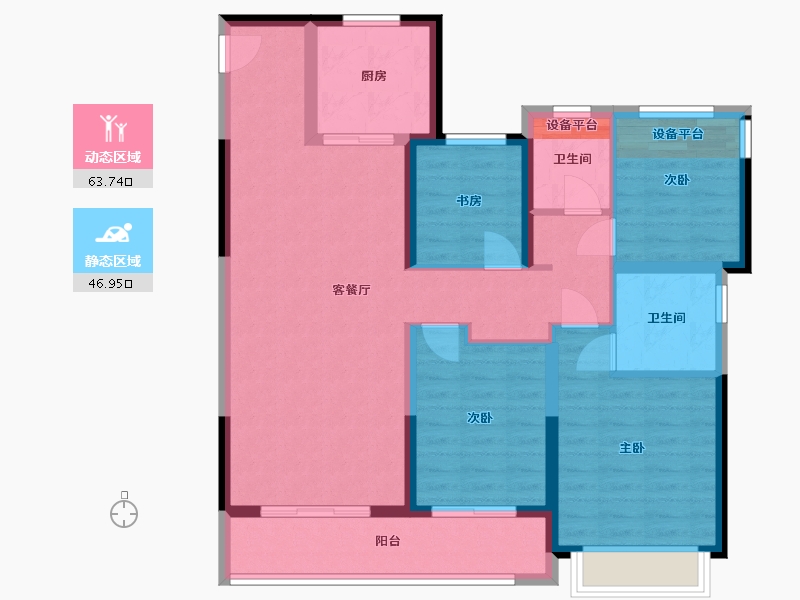 浙江省-温州市-融创翡翠海岸城-98.75-户型库-动静分区