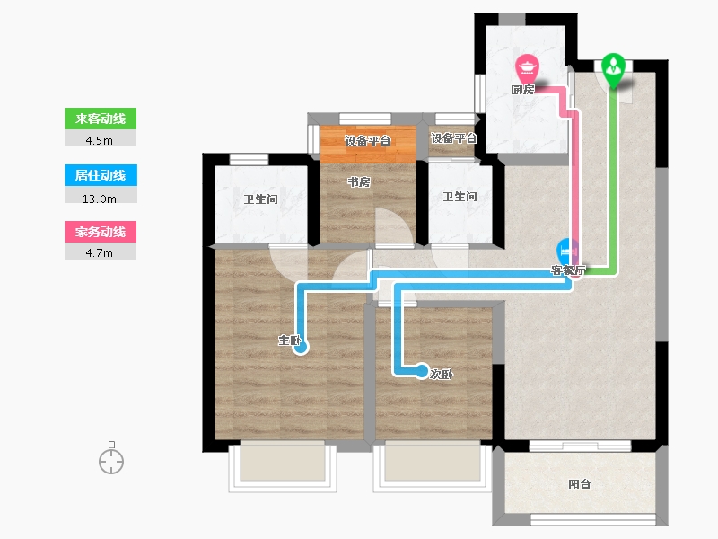 浙江省-温州市-融创翡翠海岸城-63.32-户型库-动静线