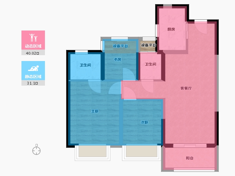 浙江省-温州市-融创翡翠海岸城-63.32-户型库-动静分区