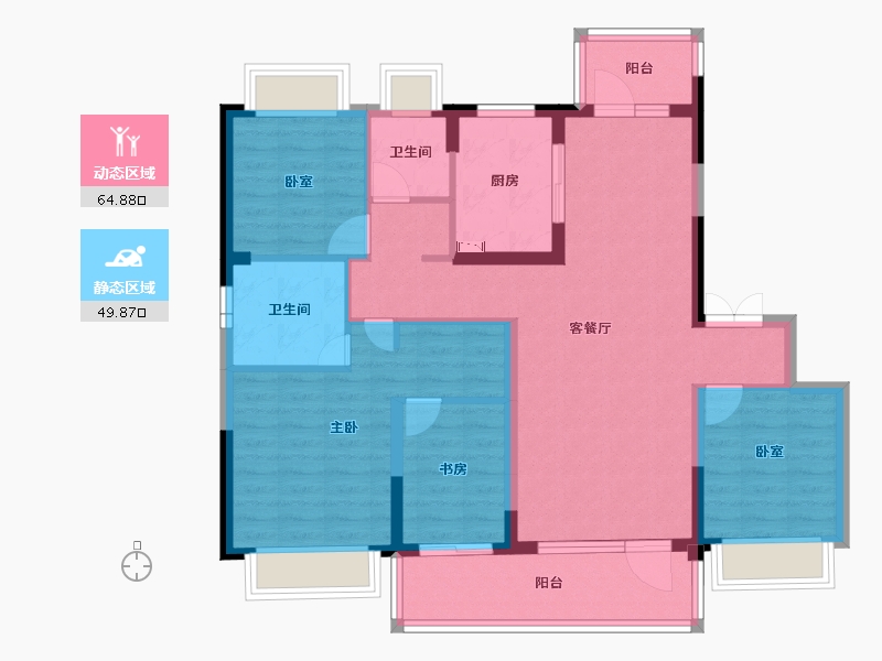 江苏省-无锡市-中锐星樾-101.90-户型库-动静分区