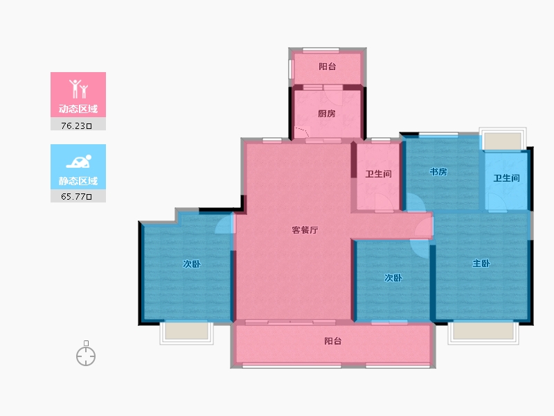 江苏省-淮安市-碧桂园九龙源著-128.00-户型库-动静分区