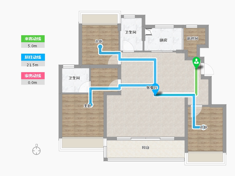 江苏省-徐州市-楚河·金茂府-101.00-户型库-动静线