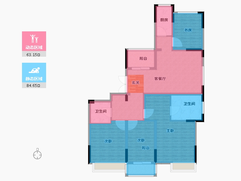 浙江省-台州市-景都佳苑-132.94-户型库-动静分区