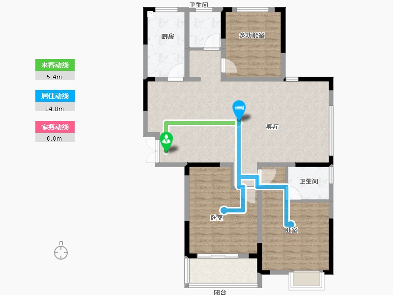 安徽省-马鞍山市-圳秀金湖湾B区-111.99-户型库-动静线