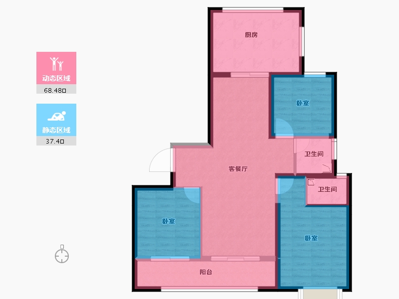 甘肃省-天水市-佳朗园-94.84-户型库-动静分区