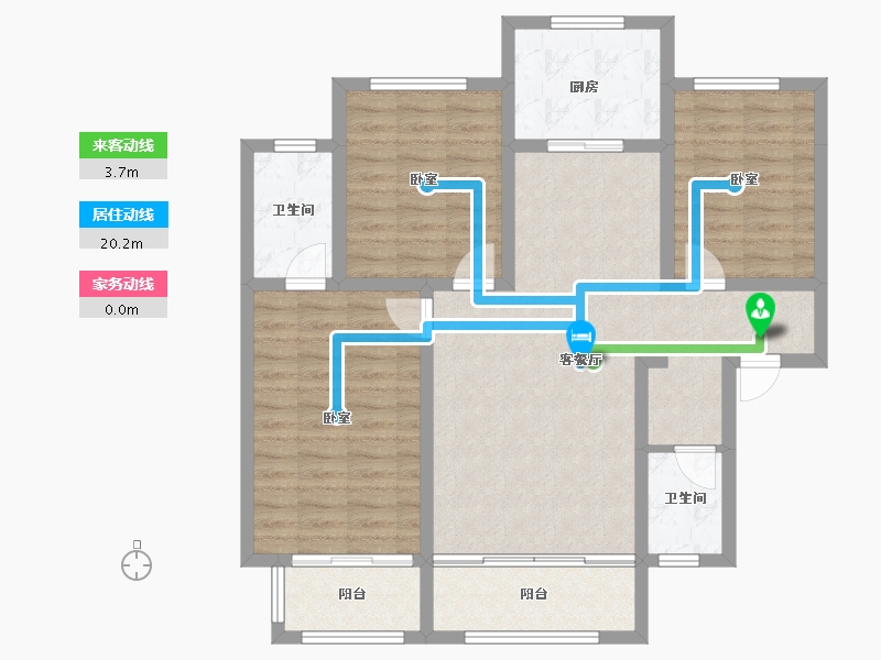 陕西省-宝鸡市-轩苑盛世三期-97.40-户型库-动静线