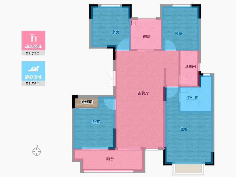 江苏省-徐州市-云龙湖·峰荟-100.00-户型库-动静分区