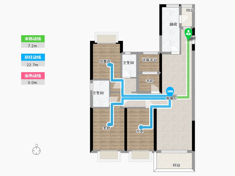 江苏省-苏州市-湖悦天境花园-101.24-户型库-动静线