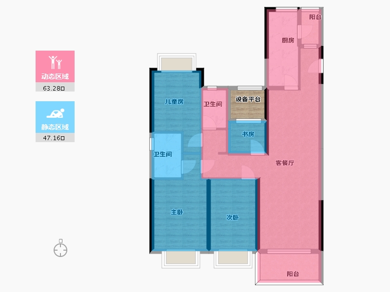 江苏省-苏州市-湖悦天境花园-101.24-户型库-动静分区