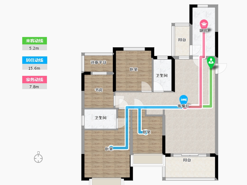 江苏省-苏州市-苏州恒大悦珑湾-110.46-户型库-动静线