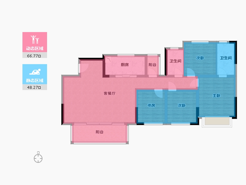 四川省-眉山市-中南新悦府-102.31-户型库-动静分区