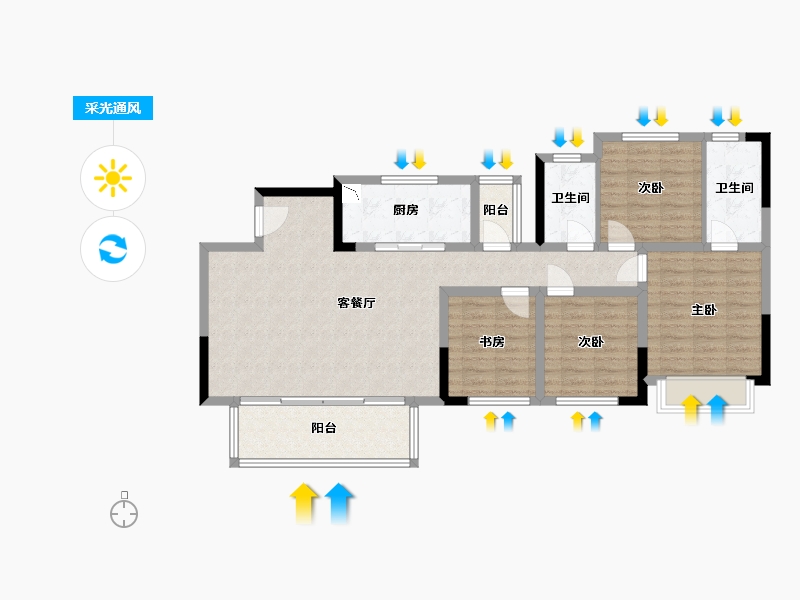 四川省-眉山市-中南新悦府-102.31-户型库-采光通风