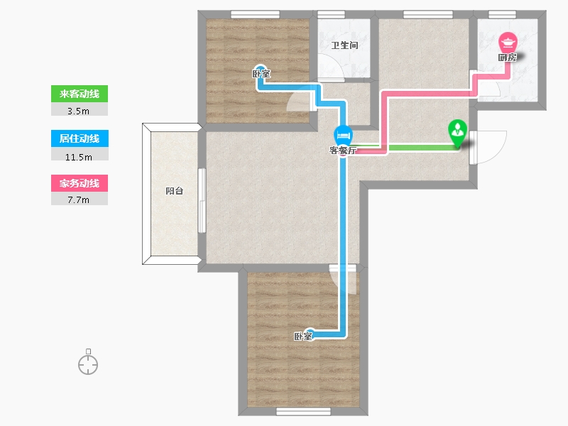 陕西省-宝鸡市-鸿福佳园-74.15-户型库-动静线